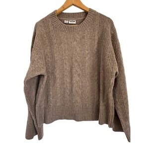 Noisy May Brown Cable Knit Sweater